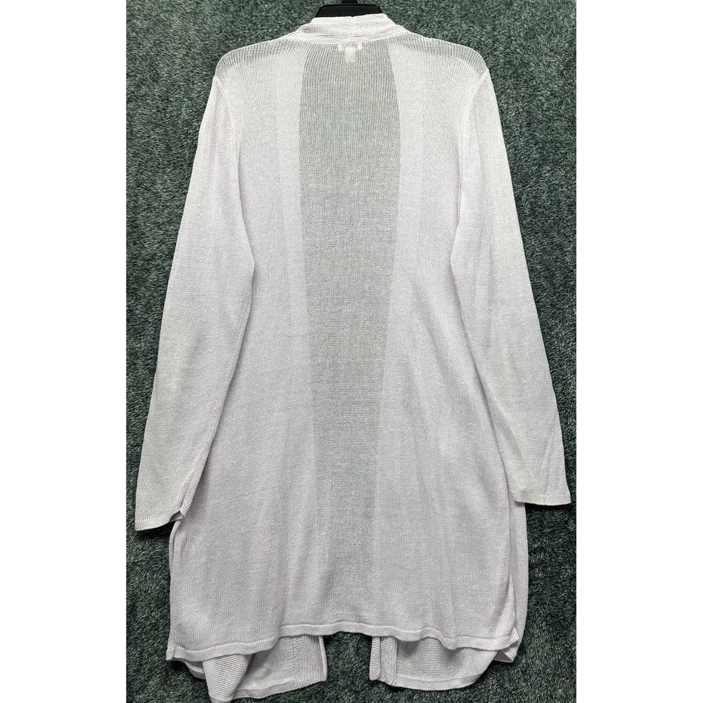 J. Jill Womens Size L Purple Long Sleeve Linen Blend Cardigan Sweater (J13) - Picture 4 of 6